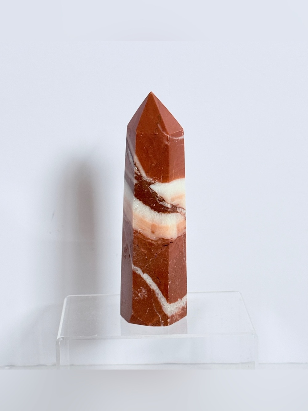 Red Jasper Tower Obelisk – Polished 6-Sided Crystal Point 5.75” 372g